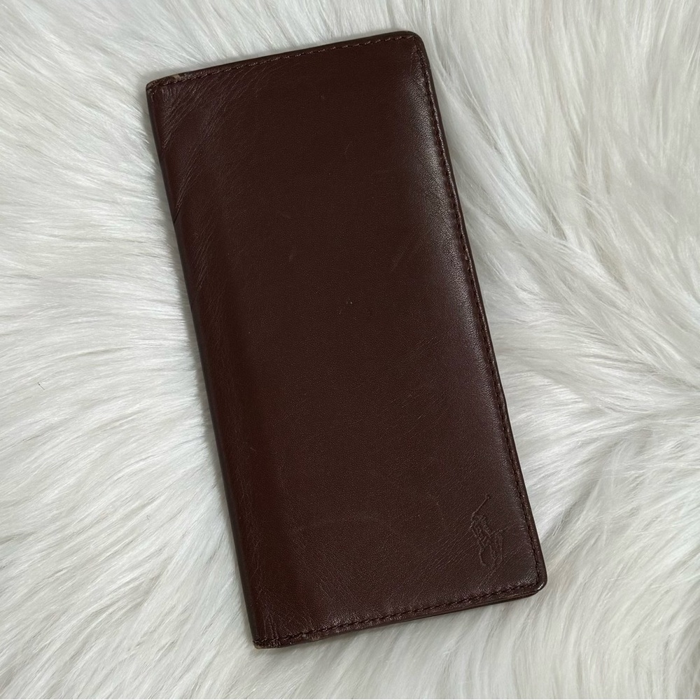 Men’s Polo Ralph Lauren Brown Leather Narrow Wallet Billfold